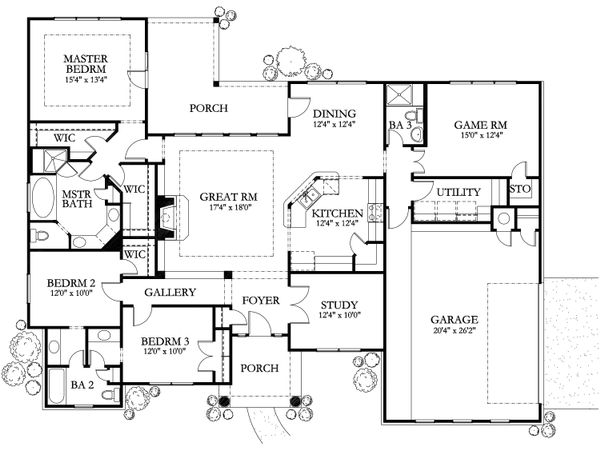 European Floor Plan - Main Floor Plan #80-149