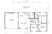 Ranch Style House Plan - 3 Beds 2 Baths 1097 Sq/Ft Plan #1-167 
