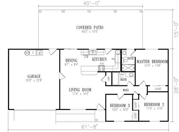 Dream House Plan - Ranch Floor Plan - Main Floor Plan #1-167