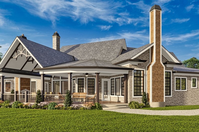House Blueprint - Exterior - Rear Elevation 1 for Modern House Plan #54-580 - 3 bed, 3 bath