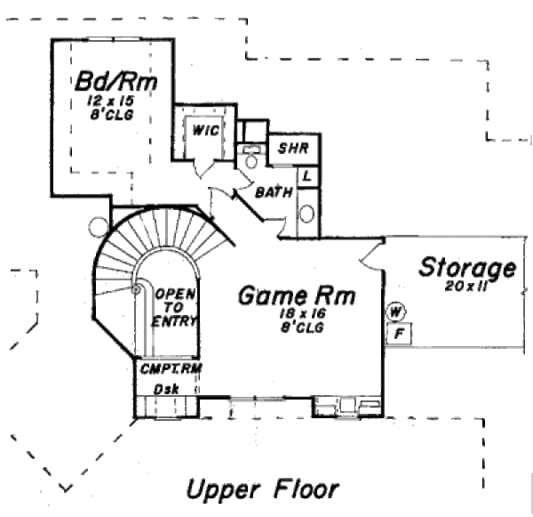 European Floor Plan - Upper Floor Plan #52-187