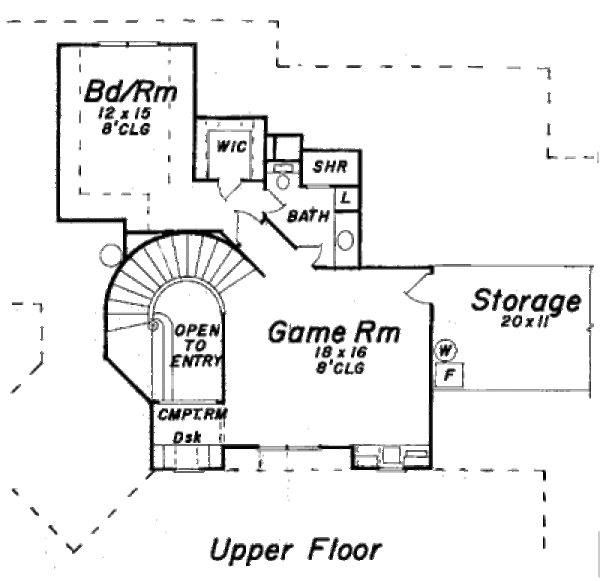 Home Plan - European Floor Plan - Upper Floor Plan #52-187