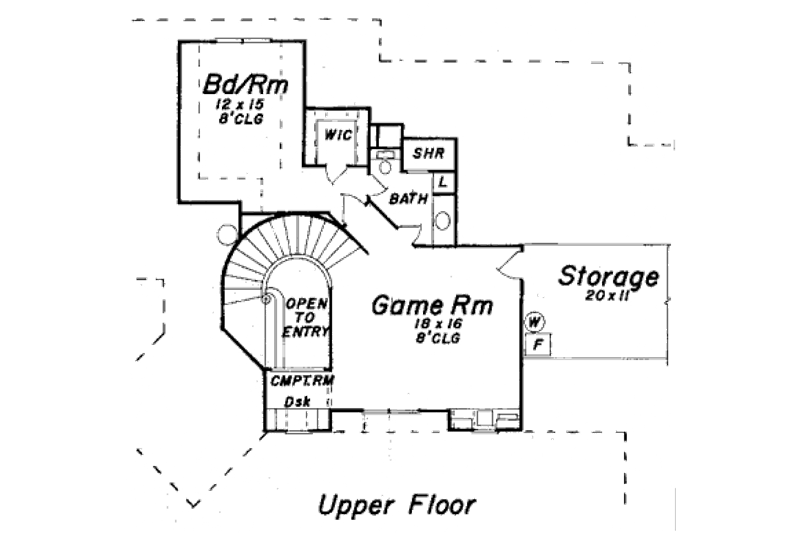Dream House Plan - Floor Plan - Upper Floor for European House Plan #52-187 - 3 bed, 3.5 bath