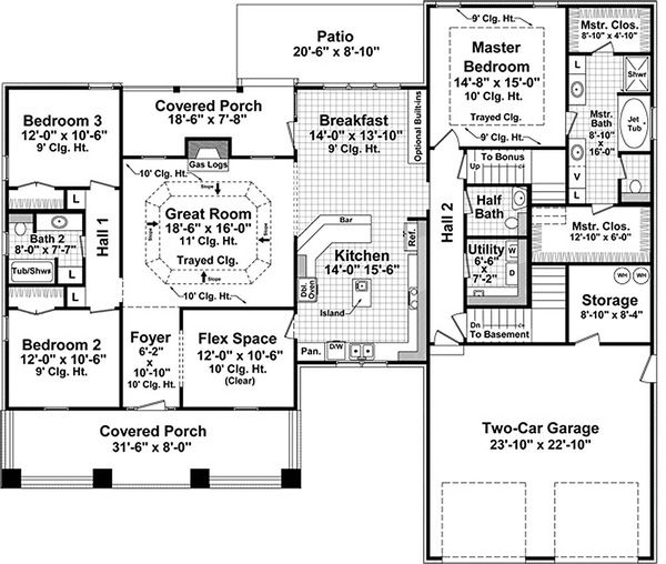 Home Plan - Craftsman style Plan 21-275 main floor