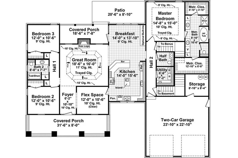 Home Plan - Craftsman style Plan 21-275 main floor