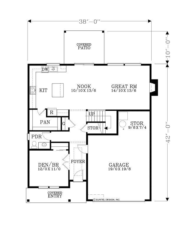 Craftsman Floor Plan - Main Floor Plan #53-676