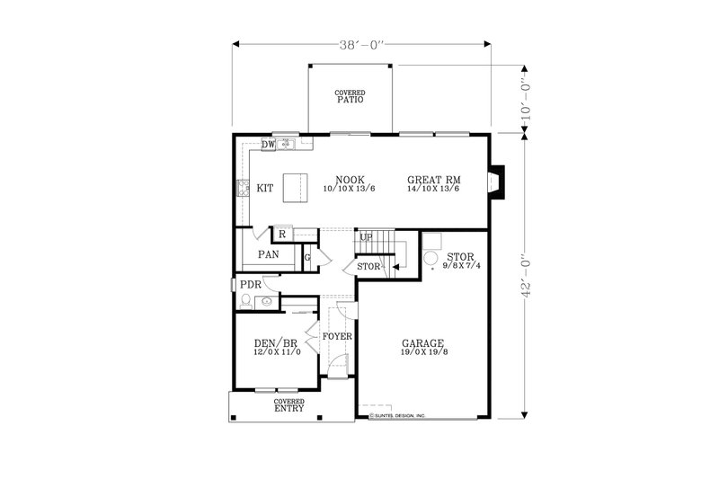 Home Plan - Floor Plan - Main Floor for Craftsman House Plan #53-676 - 6 bed, 2.5 bath