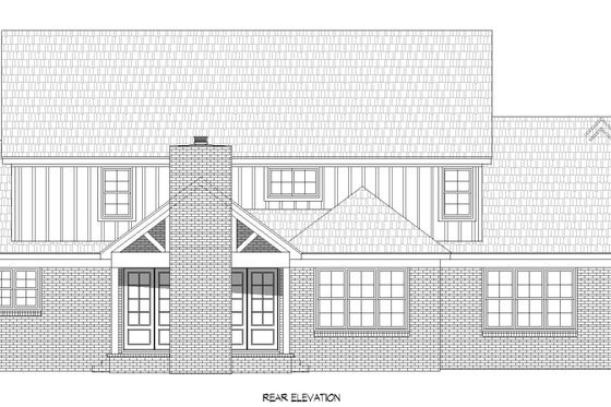 Exterior - Rear Elevation 1 for Farmhouse House Plan #932-723 - 4 bed, 4 bath