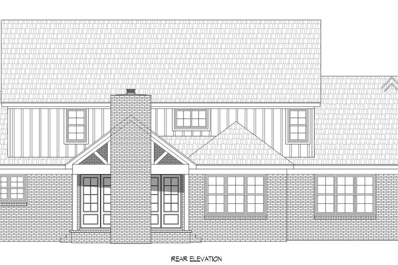 Architectural House Design - Exterior - Rear Elevation 1 for Farmhouse House Plan #932-723 - 4 bed, 4 bath