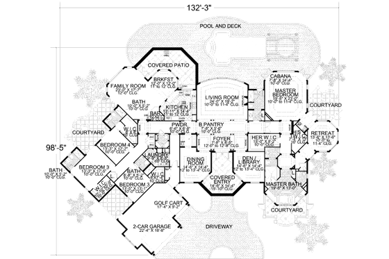 Floor Plan - Main Floor for European House Plan #420-125 - 4 bed, 5.5 bath