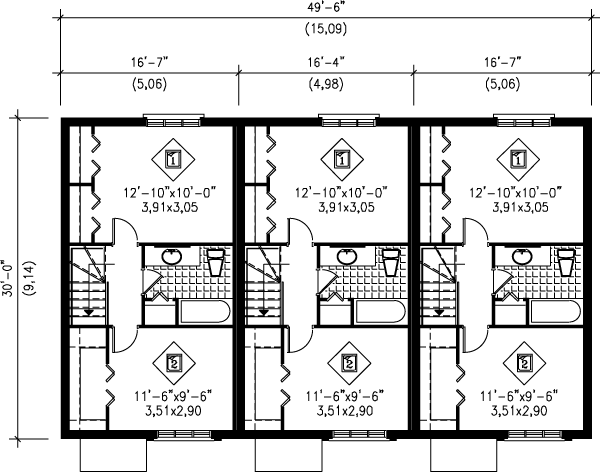 Traditional Floor Plan - Upper Floor Plan #25-330