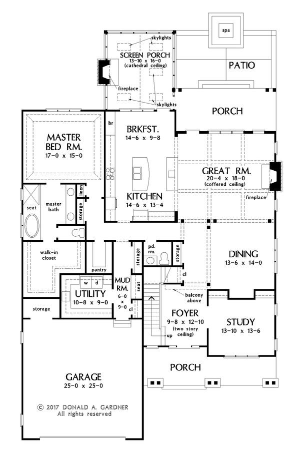 Architectural House Design - Farmhouse Floor Plan - Main Floor Plan #929-1052