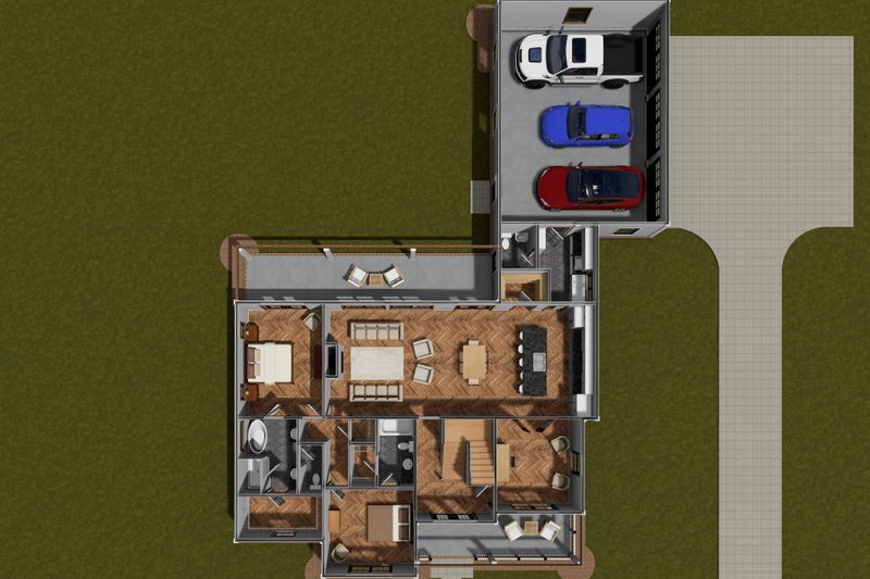 House Blueprint - Floor Plan - Main Floor for Farmhouse House Plan #513-2270 - 4 bed, 3.5 bath