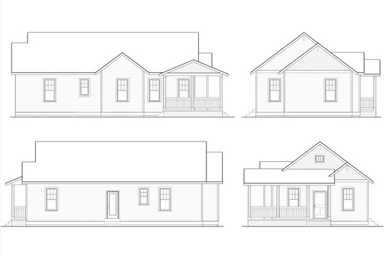 Exterior - Other Elevation for Bungalow House Plan #936-65 - 3 bed, 2 bath