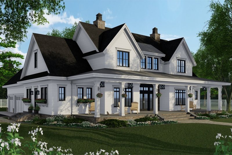 Architectural House Design - Farmhouse Exterior - Front Elevation Plan #51-1149