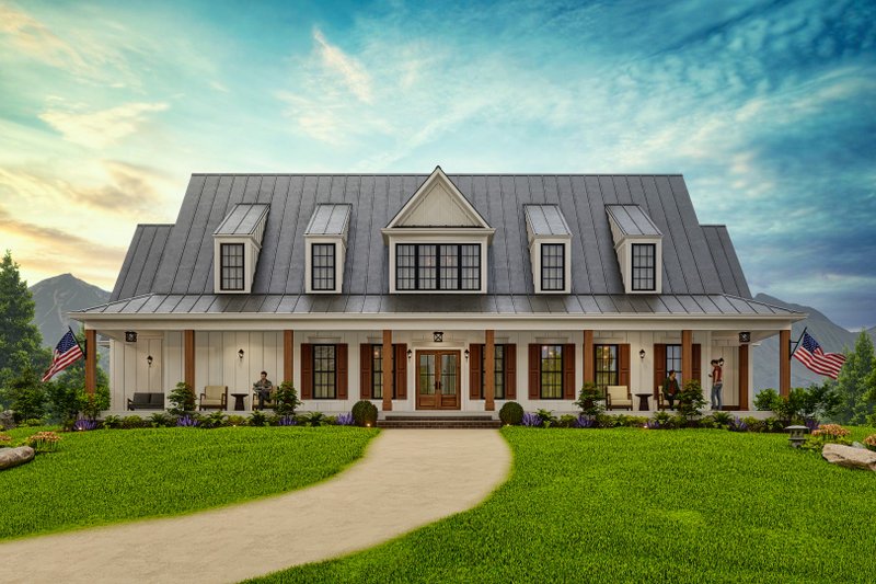 House Blueprint - Exterior - Front Elevation 8 for Farmhouse House Plan #54-587 - 3 bed, 3.5 bath