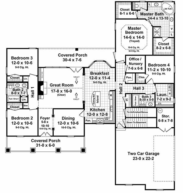 Architectural House Design - Country Floor Plan - Main Floor Plan #21-287