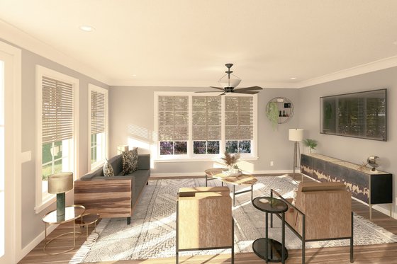 Interior - Family Room for Country House Plan #44-267 - 2 bed, 2 bath