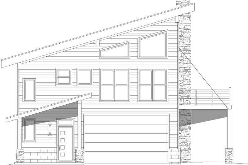 Home Plan - Exterior - Front Elevation 3 for Contemporary House Plan #932-666 - 3 bed, 2.5 bath