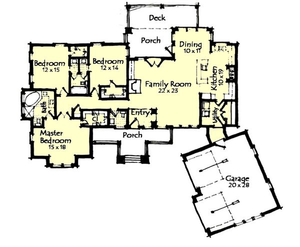 Craftsman Floor Plan - Main Floor Plan #921-27