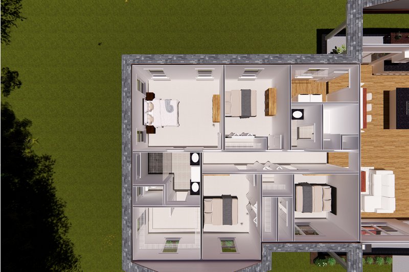 Dream House Plan - Floor Plan - Main Floor 2 for Ranch House Plan #513-2259 - 4 bed, 2 bath