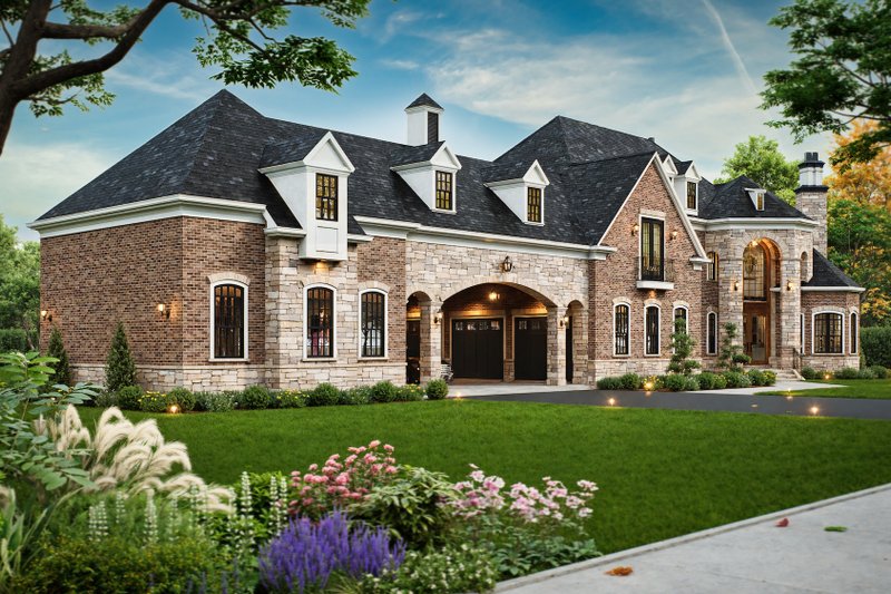 Dream House Plan - Exterior - Front Elevation 4 for European House Plan #119-432 - 4 bed, 4.5 bath