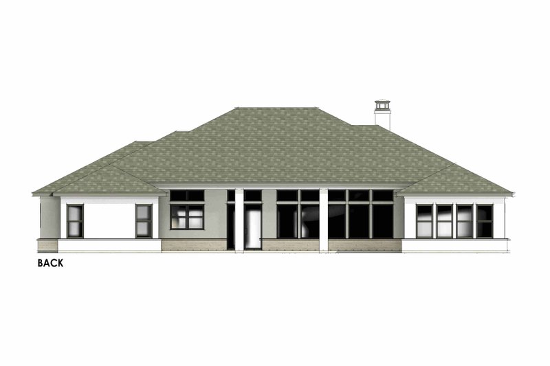 Dream House Plan - Exterior - Rear Elevation 1 for Prairie House Plan #1096-37 - 4 bed, 3.5 bath
