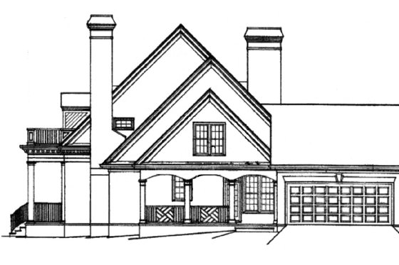 Exterior - Other Elevation 3 for Classical House Plan #429-16 - 4 bed, 3.5 bath