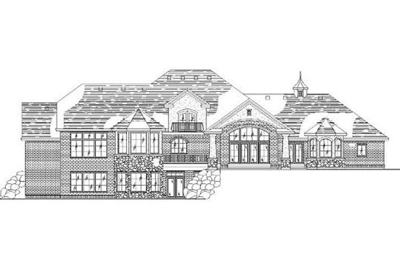 Dream House Plan - Exterior - Rear Elevation for European House Plan #5-216 - 5 bed, 4.5 bath