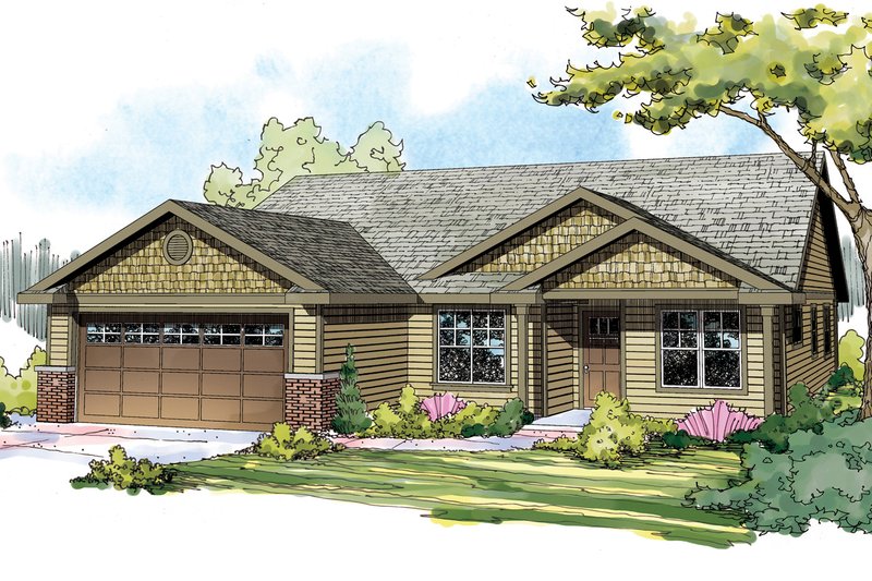 Home Plan - Craftsman style, Ranch design, elevation