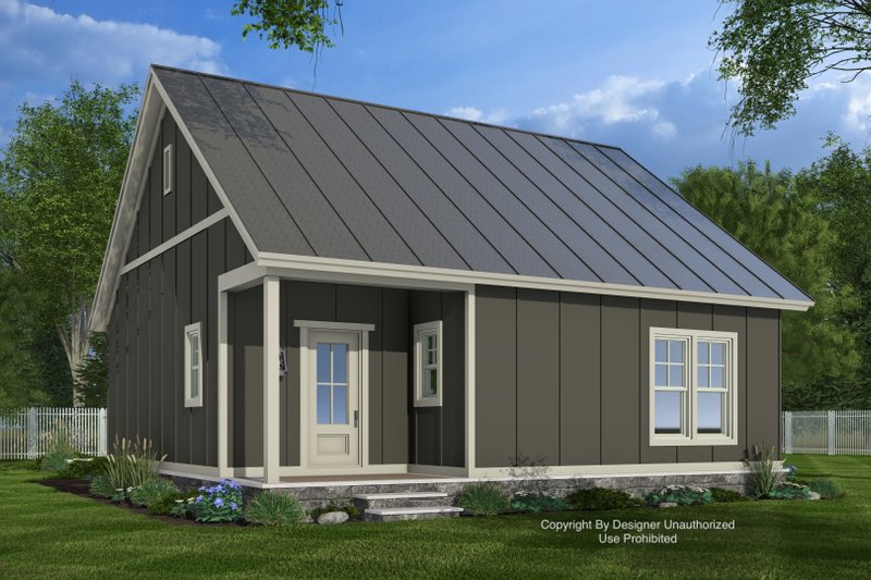 Architectural House Design - Exterior - Rear Elevation 1 for Craftsman House Plan #51-1436 - 1 bed, 1 bath