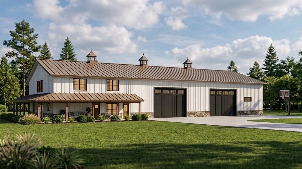 Exterior - Front Elevation 2 for Barndominium House Plan #1064-318 - 3 bed, 2.5 bath