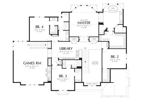 Dream House Plan - Traditional Floor Plan - Upper Floor Plan #48-621