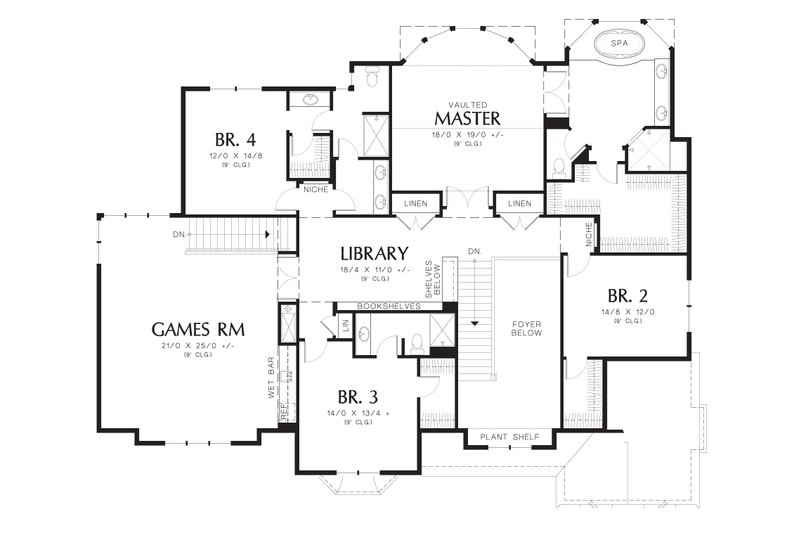 Architectural House Design - Floor Plan - Upper Floor for Traditional House Plan #48-621 - 5 bed, 4.5 bath
