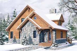 Exterior - Front Elevation 2 for Cottage House Plan #23-2047 - 3 bed, 2 bath