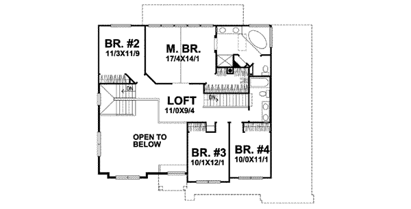 European Floor Plan - Upper Floor Plan #50-290