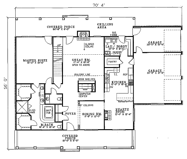 Architectural House Design - Country Floor Plan - Main Floor Plan #17-295