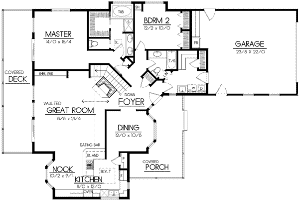 Ranch Floor Plan - Main Floor Plan #100-428