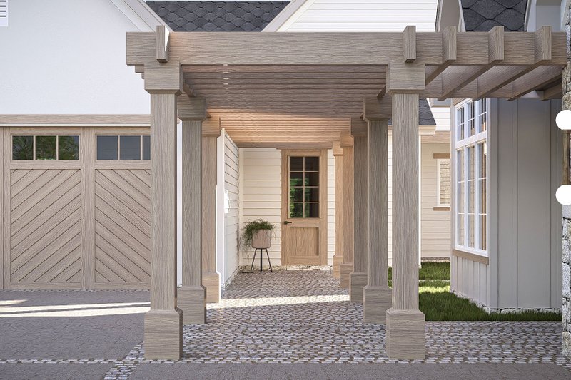 House Blueprint - Exterior - Outdoor Living for Modern House Plan #455-331 - 3 bed, 3.5 bath