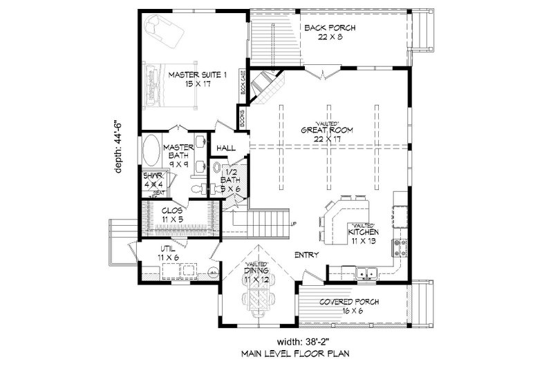 Home Plan - Floor Plan - Main Floor for Country House Plan #932-262 - 3 bed, 2.5 bath