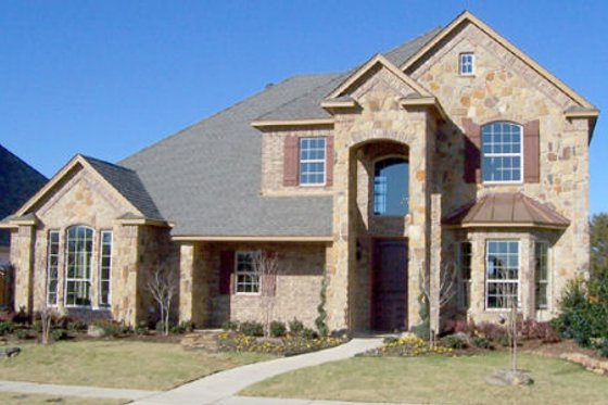Exterior - Front Elevation for European House Plan #84-340 - 4 bed, 3 bath