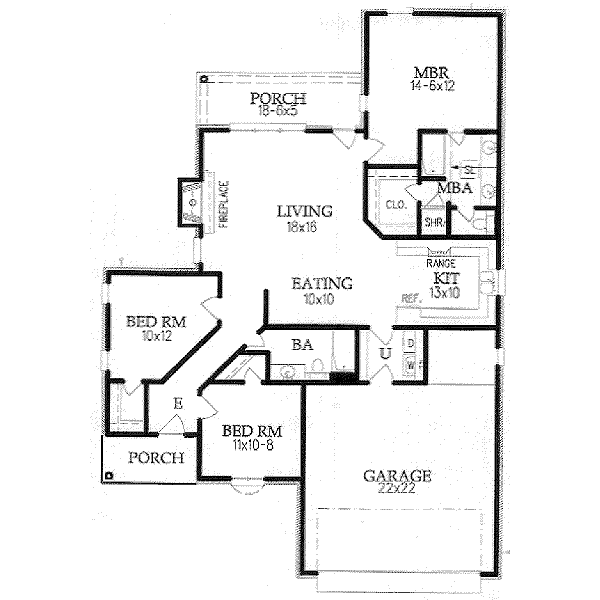 Colonial Floor Plan - Main Floor Plan #15-102