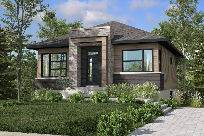 Architectural House Design - Prairie Exterior - Front Elevation Plan #25-4940