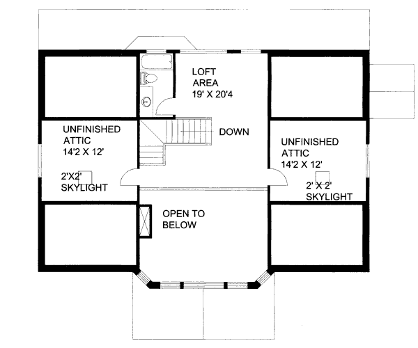 Bungalow Floor Plan - Upper Floor Plan #117-638