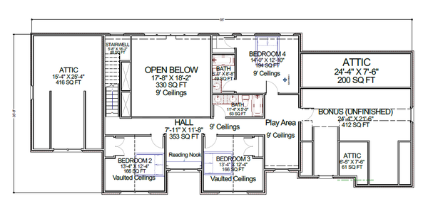 European Floor Plan - Upper Floor Plan #1116-2