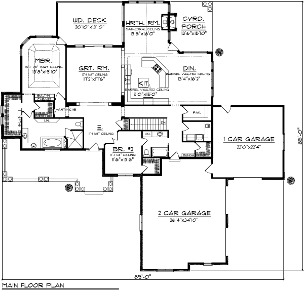 Bungalow Floor Plan - Main Floor Plan #70-1006
