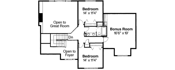 European Floor Plan - Upper Floor Plan #124-209