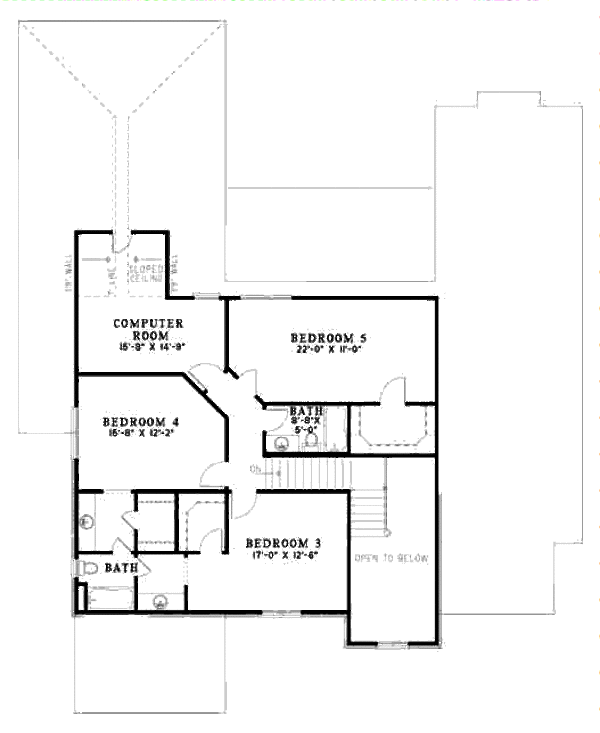 European Floor Plan - Upper Floor Plan #17-2305