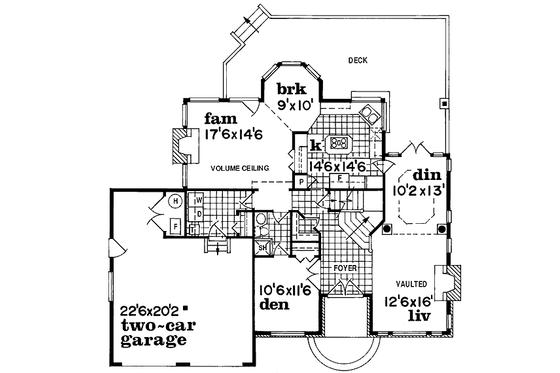 Floor Plan - Main Floor for Traditional House Plan #47-299 - 3 bed, 3 bath