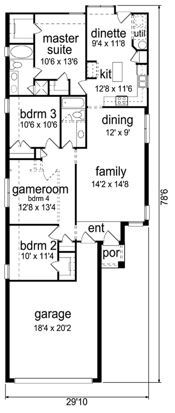 Traditional Floor Plan - Main Floor Plan #84-638